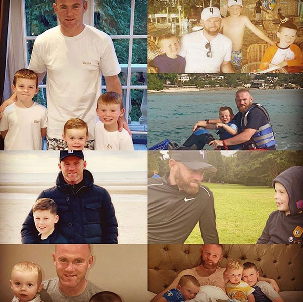 Rooney bên các cậu con trai. Ảnh: Instagram.